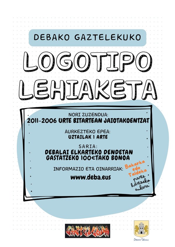 El Ayuntamiento de Deba y el Gazteleku ponen en marcha un concurso para renovar el logotipo del Gazteleku
