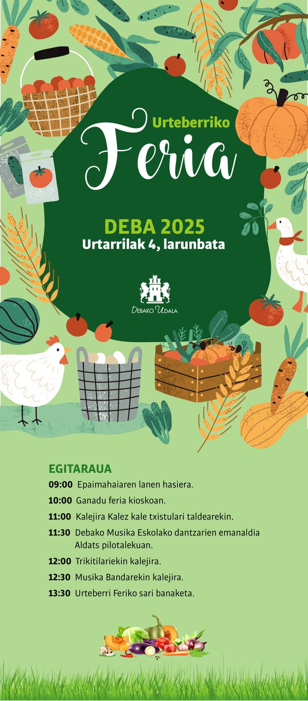 La Feria de Año Nuevo de Deba se celebrará el sábado, 4 de enero