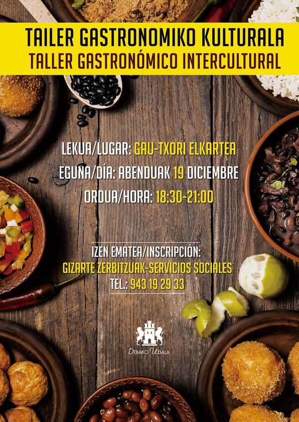 Taller gastronómico intercultural, el jueves 19 de diciembre