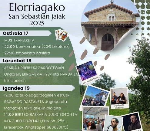 Elorriaga auzoko San Sebastian jaiak, urtarrilaren 17tik 20ra